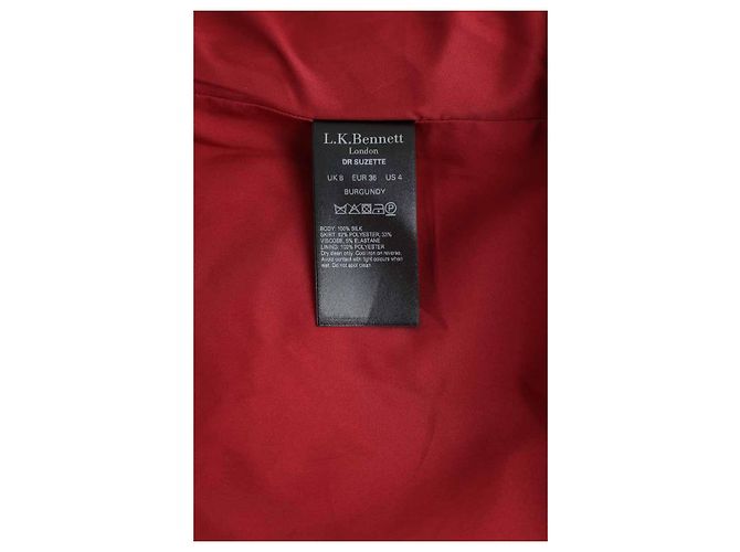 Vestido Suzette de seda burdeos Lk Bennett - vista 7