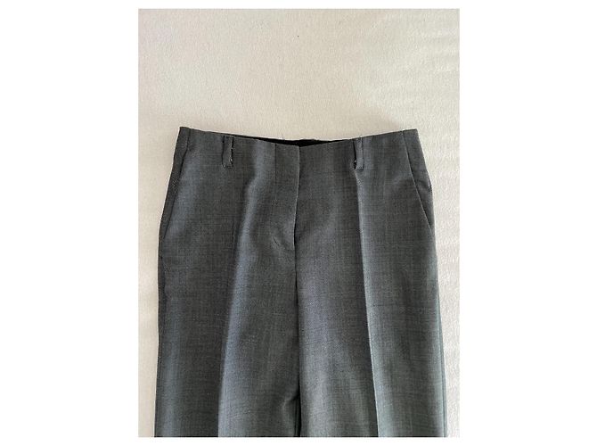 Calvin Klein Hose aus Wolle grau weit geschnitten - Ansicht 2