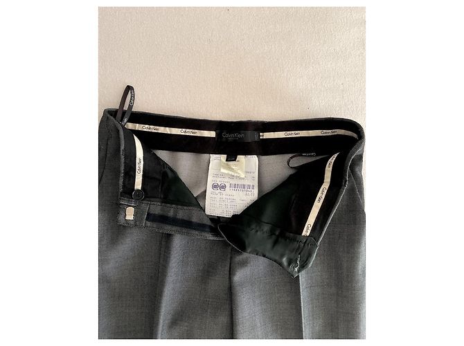 Calvin Klein Hose aus Wolle grau weit geschnitten - Ansicht 3