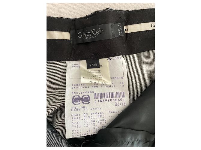 Calvin Klein Hose aus Wolle grau weit geschnitten - Ansicht 6