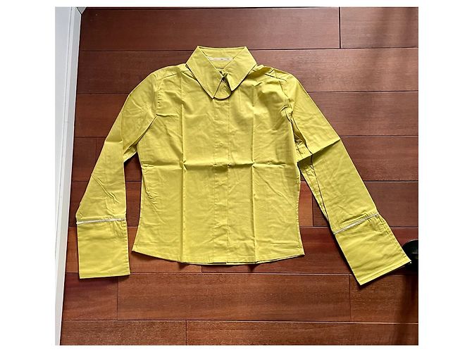 Autre Marque Blusa MOSS de algodón con detalles de lentejuelas amarillo - vista 2