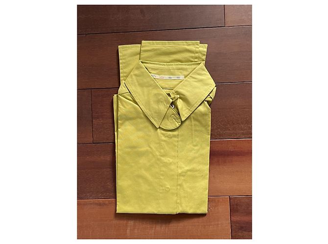 Autre Marque Blusa MOSS de algodón con detalles de lentejuelas amarillo - vista 3