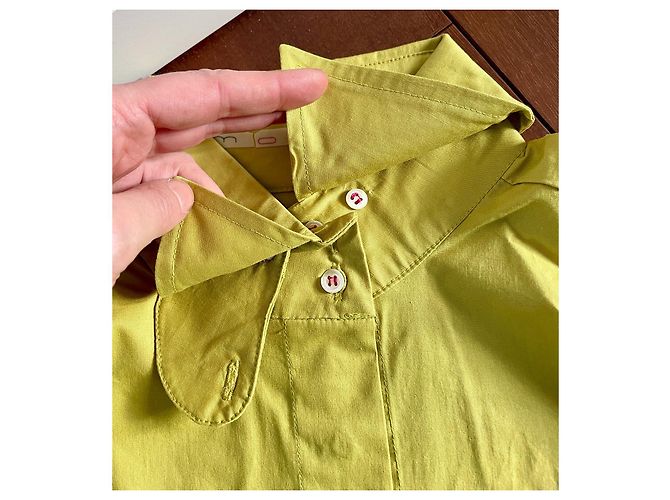 Autre Marque Blusa MOSS de algodón con detalles de lentejuelas amarillo - vista 7