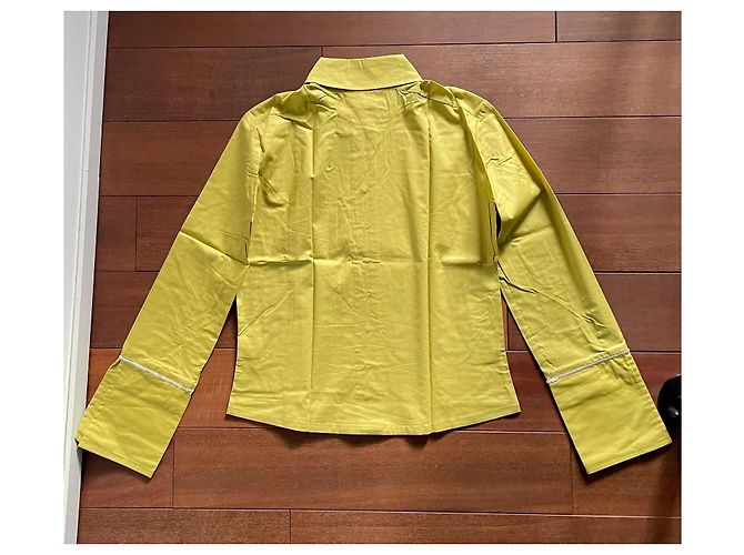 Autre Marque Blusa MOSS de algodón con detalles de lentejuelas amarillo - vista 8
