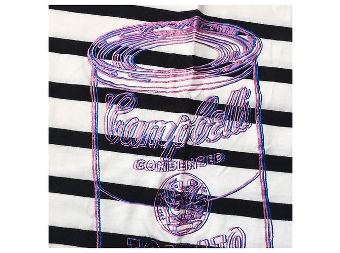 Camiseta Uniqlo SPRZ NY Andy Warhol Campbell Soup a rayas de algodón Negro Blanco - vista 2