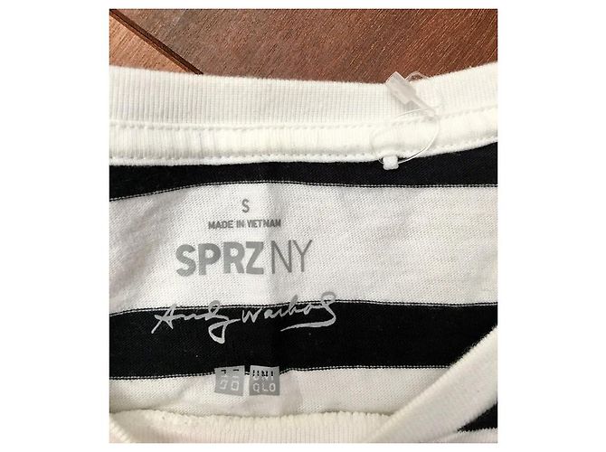 Camiseta Uniqlo SPRZ NY Andy Warhol Campbell Soup a rayas de algodón Negro Blanco - vista 3