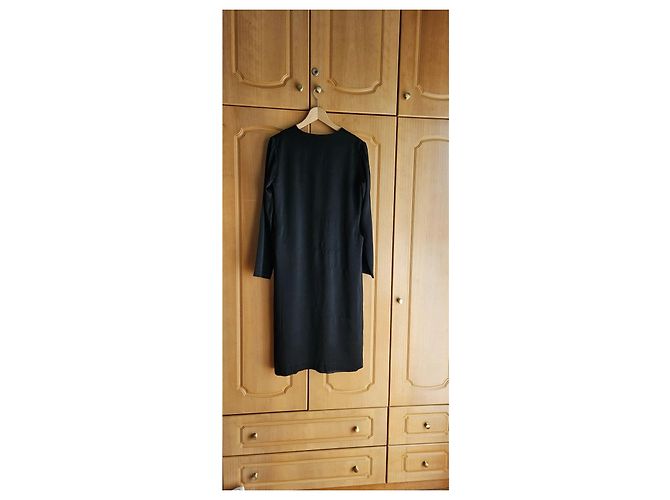 Dries Van Noten Schwarzes Kleid aus Viskose - Ansicht 10