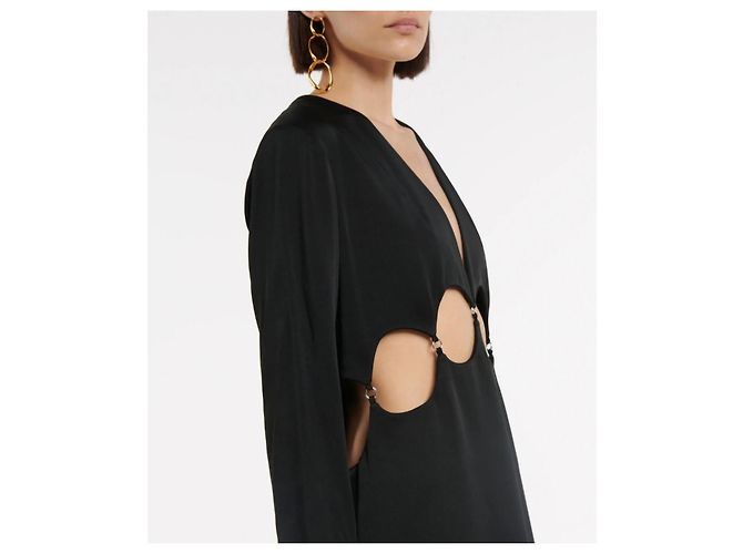 Dries Van Noten Schwarzes Kleid aus Viskose - Ansicht 11