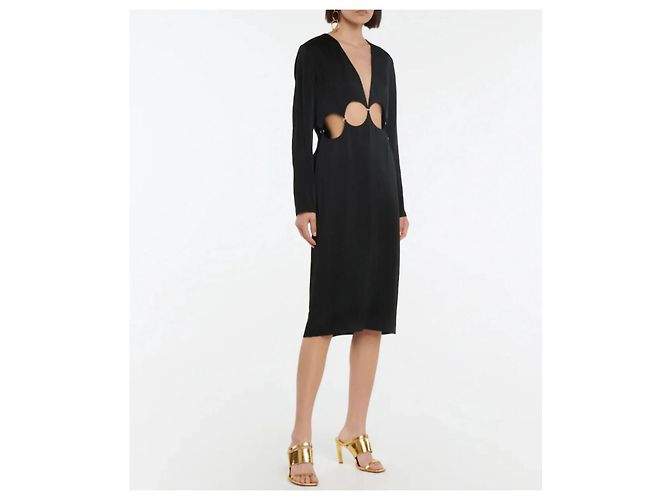 Dries Van Noten Schwarzes Kleid aus Viskose - Ansicht 2