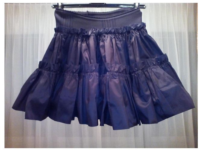 ROBERTO CAVALLI MINI FALDA EN POPLIN DE SEDA. Castaño - vista 4