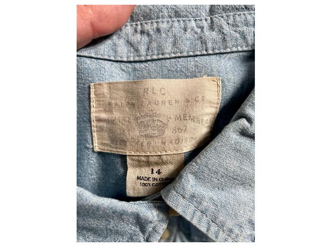 Ralph Lauren Chambray Hemd Hellblau Baumwolle - Ansicht 3