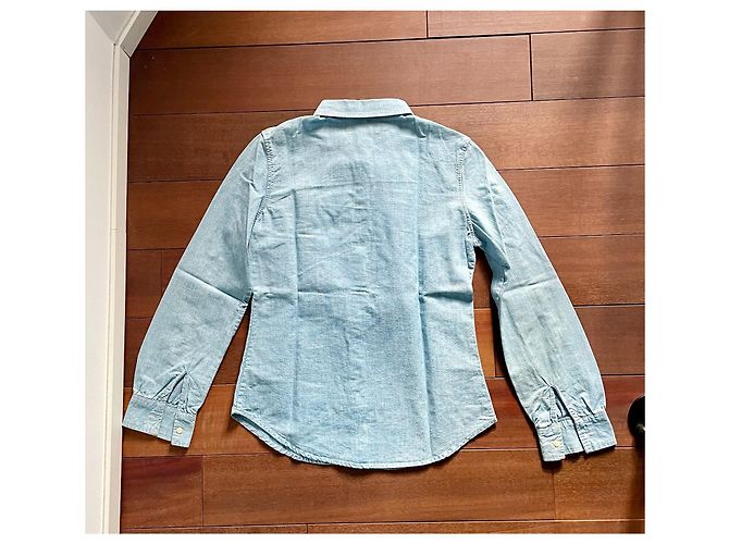 Ralph Lauren Chambray Hemd Hellblau Baumwolle - Ansicht 4