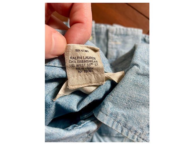 Ralph Lauren Chambray Hemd Hellblau Baumwolle - Ansicht 6
