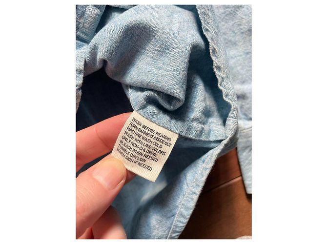 Ralph Lauren Chambray Hemd Hellblau Baumwolle - Ansicht 7