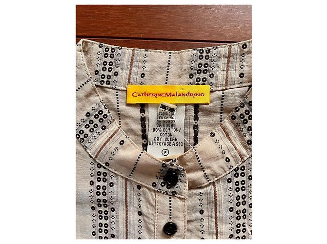 Blusa Catherine Malandrino de algodón beige - vista 3