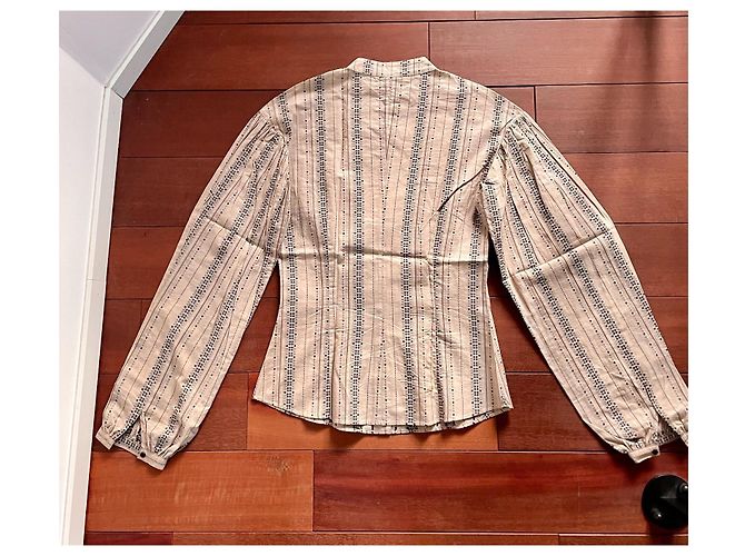 Blusa Catherine Malandrino de algodón beige - vista 5