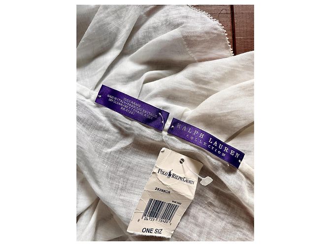 Sciarpa Ralph Lauren Collection bianca in ramia effetto lino Bianco - vista 3