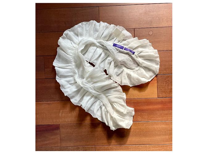 Sciarpa Ralph Lauren Collection bianca in ramia effetto lino Bianco - vista 6
