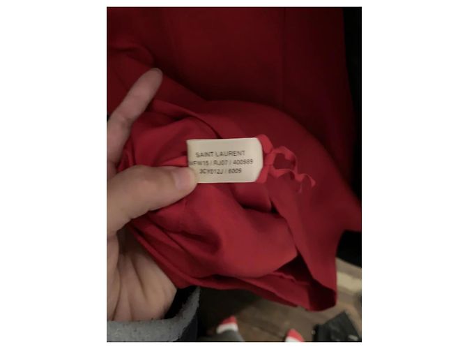 Saint Laurent Cut out Kleid dunkelrot Viskose Bordeaux - Ansicht 3