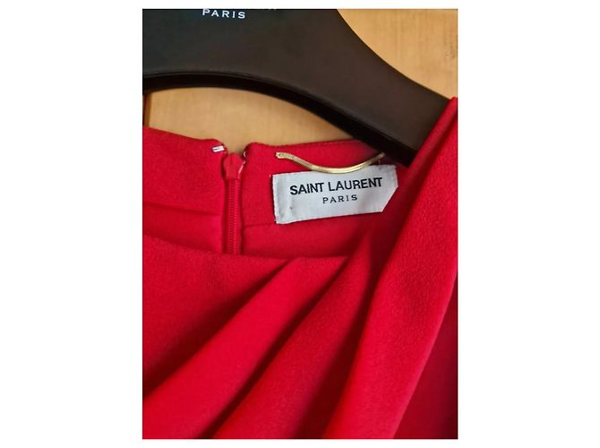 Saint Laurent Cut out Kleid dunkelrot Viskose Bordeaux - Ansicht 4