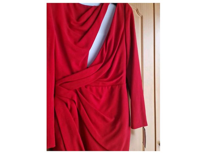 Saint Laurent Cut out Kleid dunkelrot Viskose Bordeaux - Ansicht 6