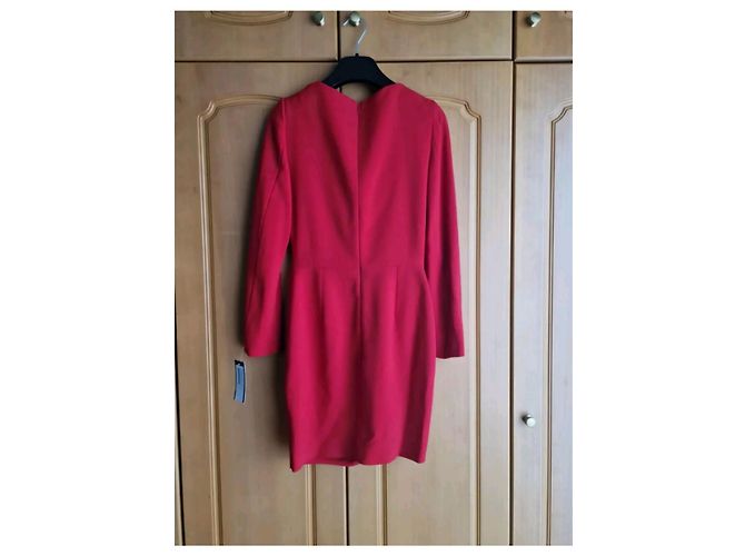 Saint Laurent Cut out Kleid dunkelrot Viskose Bordeaux - Ansicht 7