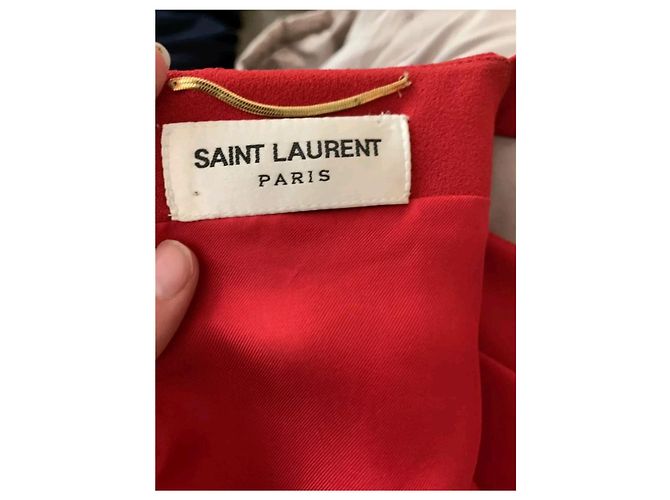 Saint Laurent Cut out Kleid dunkelrot Viskose Bordeaux - Ansicht 9