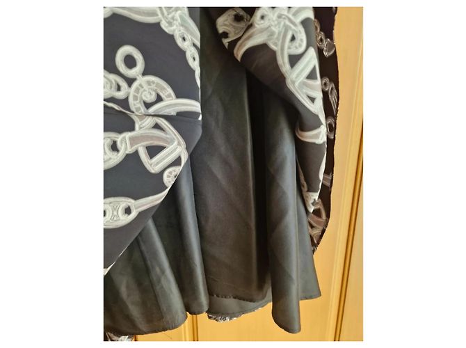 Autre Marque Vestido de seda con estampado de cadena logo y escote en V - vista 8