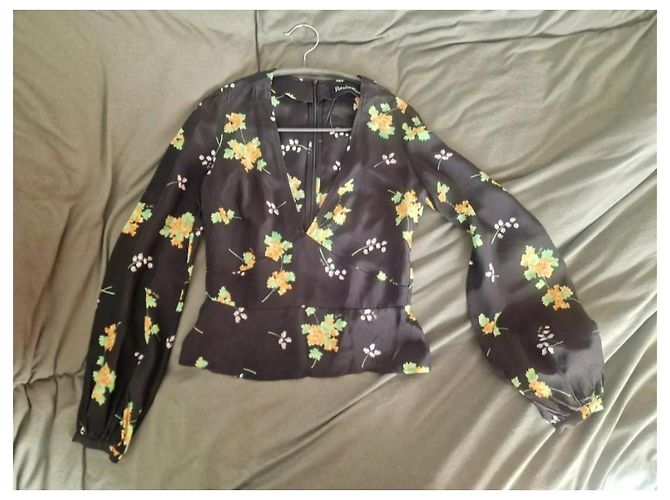 Autre Marque Top de seda Realisation Par com decote em V Multicor - vista 4