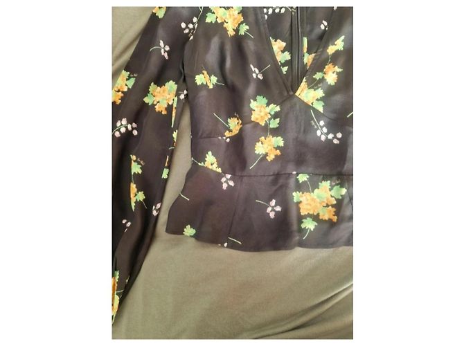 Autre Marque Top de seda Realisation Par com decote em V Multicor - vista 5