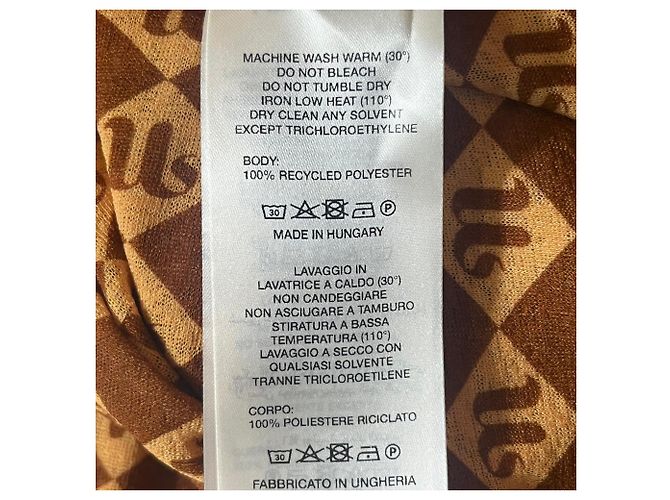 Nanushka Midikleid mit Monogrammprint aus braunem recyceltem Polyester - Ansicht 6
