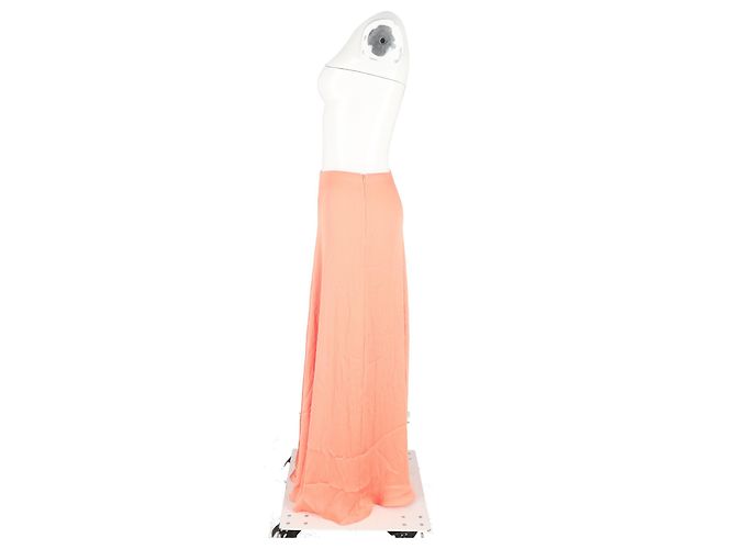 Autre Marque Galvan Hochtaillierte Maxirock aus Korallen-Polyester Orange - Ansicht 5
