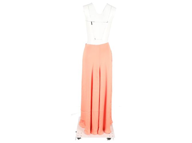 Autre Marque Galvan Hochtaillierte Maxirock aus Korallen-Polyester Orange - Ansicht 6