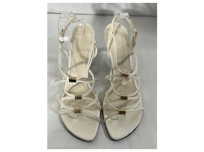 Sandalias de tacón strappy Louisa de Khaite en cuero blanco Crudo - vista 10