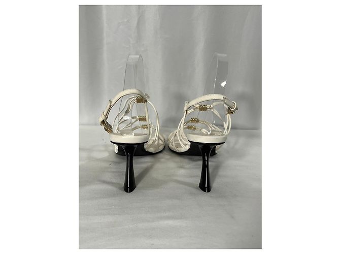 Sandalias de tacón strappy Louisa de Khaite en cuero blanco Crudo - vista 11