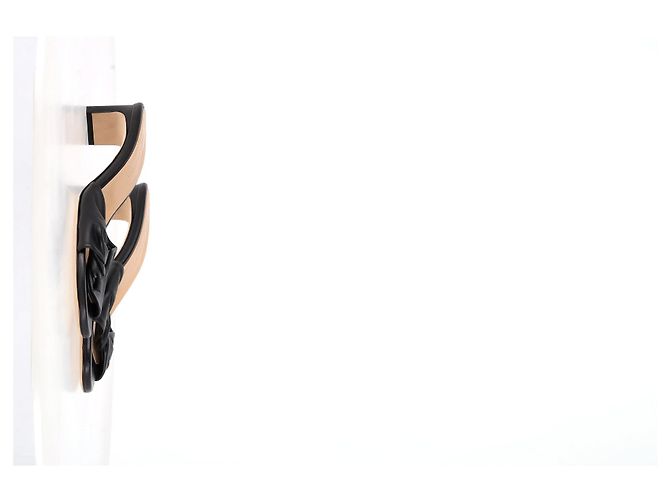 Autre Marque Care sandali a scivolo Frances in pelle nera Nero - vista 10