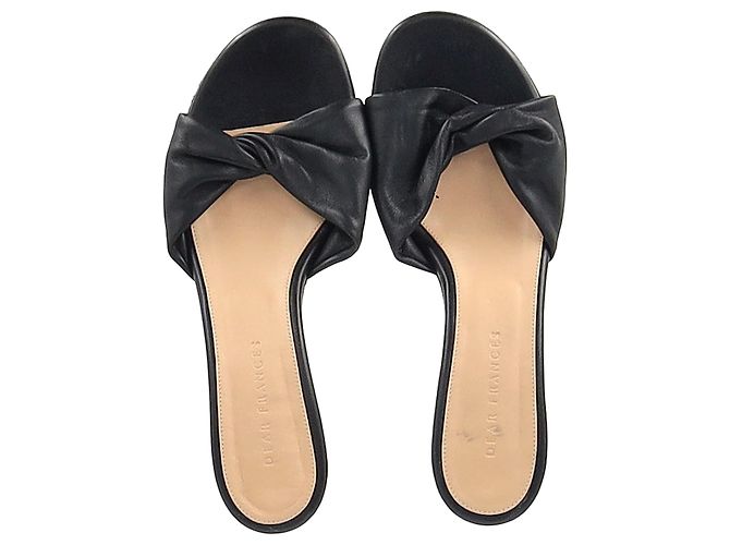 Autre Marque Care sandali a scivolo Frances in pelle nera Nero - vista 3