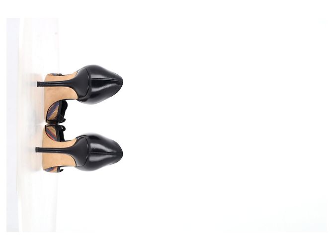 Décolleté a punta Manolo Blahnik in rafia multicolore - vista 12