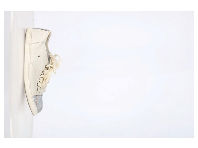Tênis de bico em couro branco com efeito de pele de cobra Lanvin Cru - vista 10