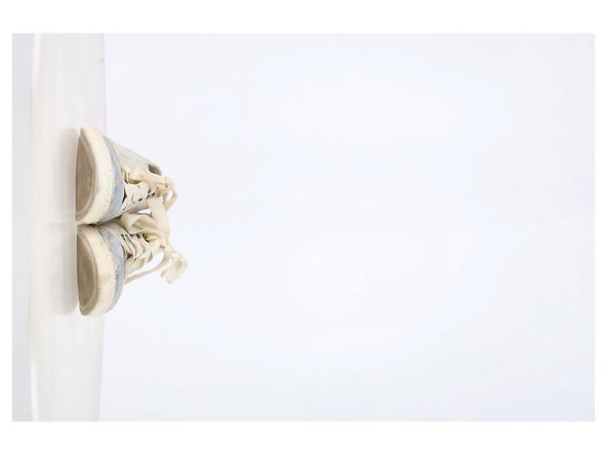 Tênis de bico em couro branco com efeito de pele de cobra Lanvin Cru - vista 11