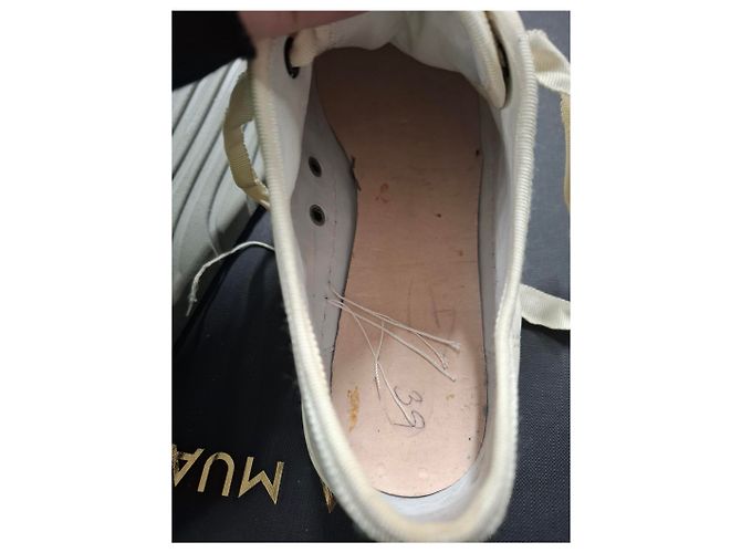Tênis de bico em couro branco com efeito de pele de cobra Lanvin Cru - vista 17