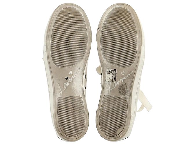 Tênis de bico em couro branco com efeito de pele de cobra Lanvin Cru - vista 6