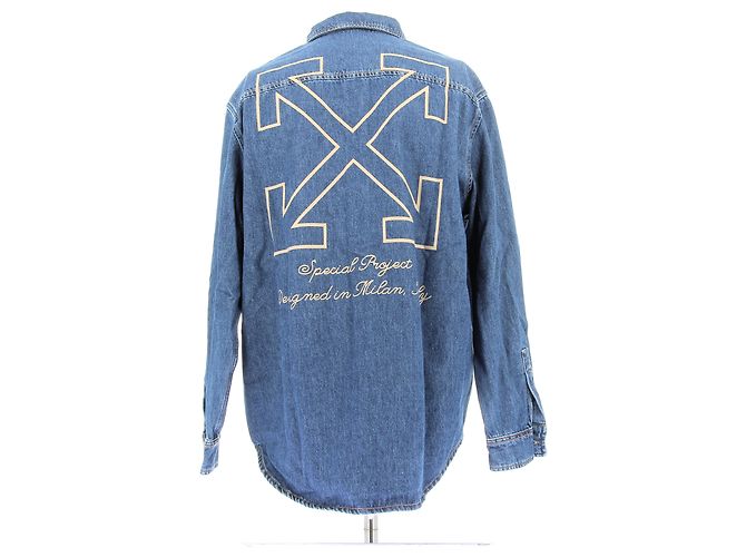Off White Camicie OFF-WHITE T.International S Cotone Blu - vista 2