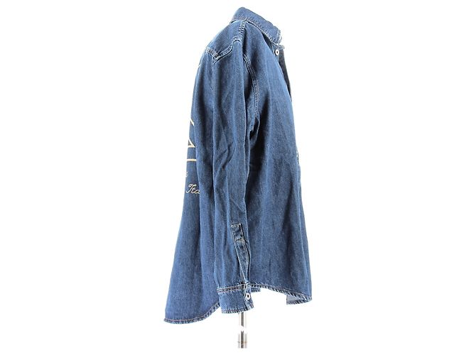 Off White Camicie OFF-WHITE T.International S Cotone Blu - vista 3