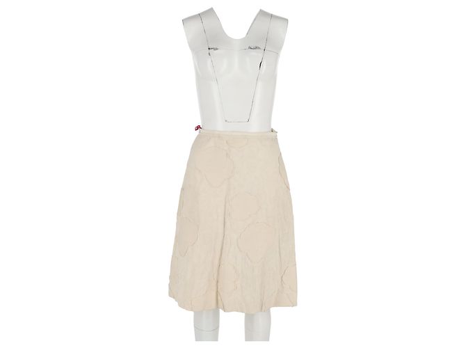 Falda Midi Piazza Sempione en Algodón Crema Blanco Crudo - vista 4