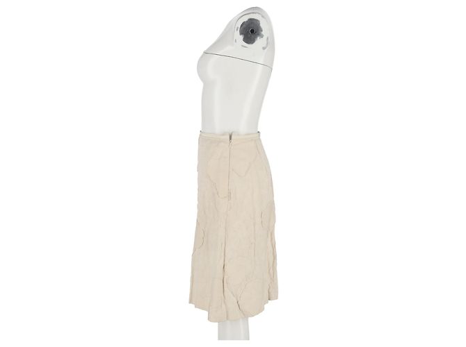 Falda Midi Piazza Sempione en Algodón Crema Blanco Crudo - vista 5