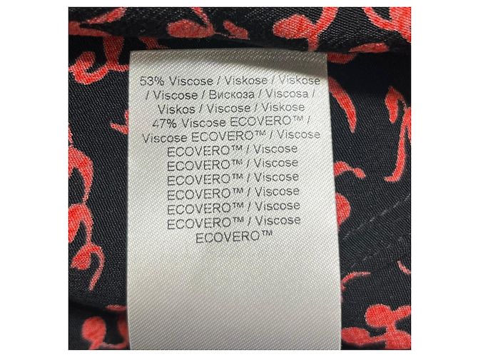 Camisa midi de botones estampada Ganni en viscosa roja - vista 6