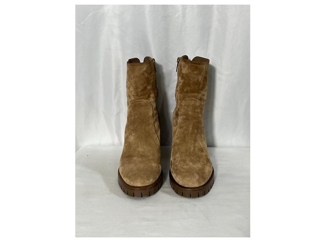 Stivaletti con zip Gianvito Rossi Timber in suede marrone Rosso - vista 10