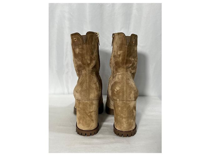 Stivaletti con zip Gianvito Rossi Timber in suede marrone Rosso - vista 13