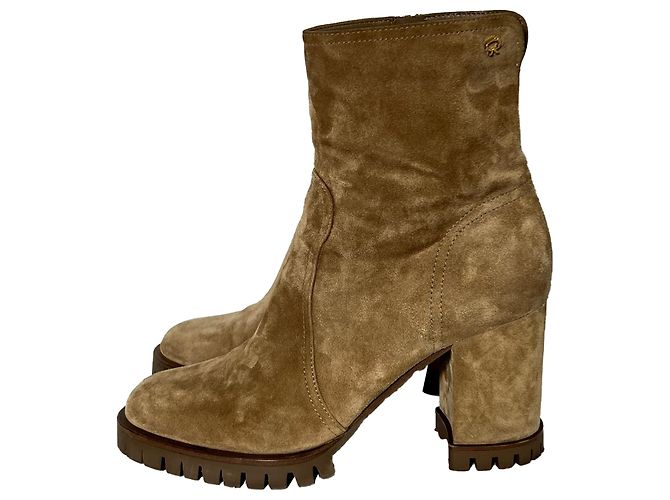 Stivaletti con zip Gianvito Rossi Timber in suede marrone Rosso - vista 3